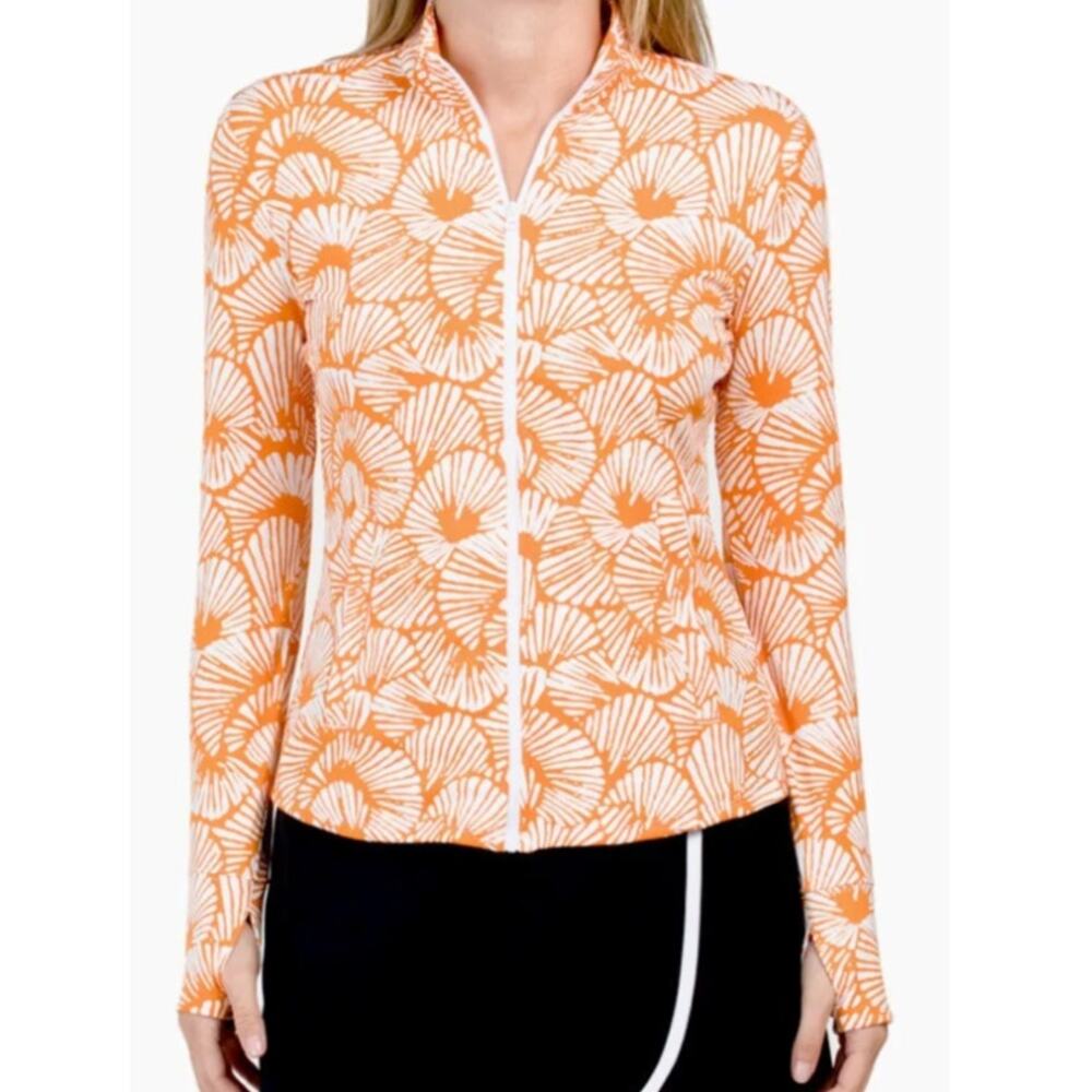 Tommy Bahama Womens Floral Full Zip Golf Jacket Size L Stretch Athletic Sporty